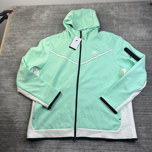 NEW Nike Tech Fleece Hoodie Mens 4XL Green Mint Full Zip Sportswear Tiffany - Picture 1 of 7